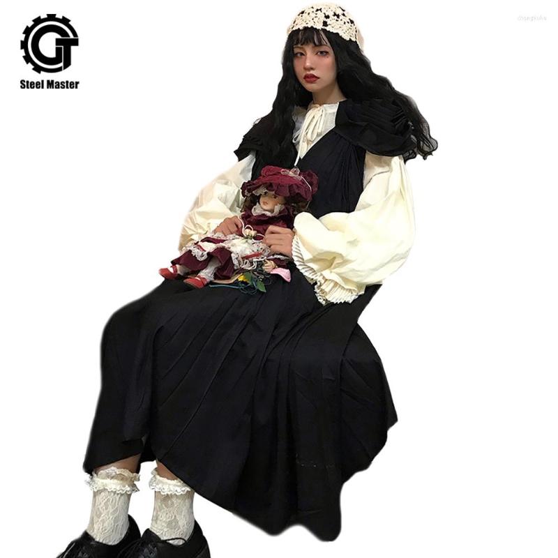 Casual Dresses Gothic Women Dress Black Loose Pleated O Neck Summer Irregular Fashion One Piece
Casual Dresses Gothic Women Dress Black Loose Pleated O Neck Summer Irregular Fashion One Piece