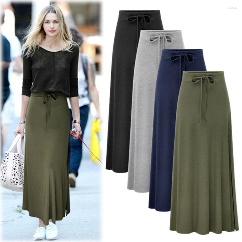 Skirts Summer High Waist Long Solid A-Line Elastic Wasit Skirt Women Casual Beach Faldas Female Holiday Maxi, Black
Skirts Summer High Waist Long Solid A-Line Elastic Wasit Skirt Women Casual Beach Faldas Female Holiday Maxi, Black
