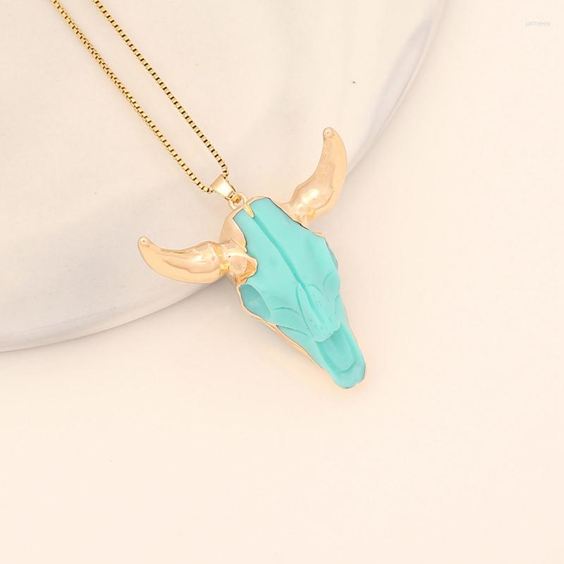 Choker Bohemian Turquoise Beaded Necklace Zodiac Bull Head For Women Personalized Exaggerated Skull Pendant
Choker Bohemian Turquoise Beaded Necklace Zodiac Bull Head For Women Personalized Exaggerated Skull Pendant