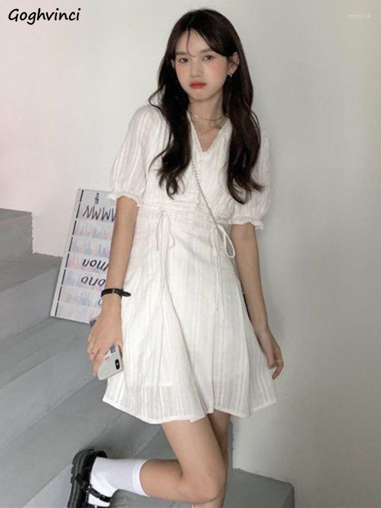 Casual Dresses White Mini Women Puff Sleeve Sweet Bandage Pleated French Style Simple Classic Fashion Princess Summer Harajuku, White with lining
Casual Dresses White Mini Women Puff Sleeve Sweet Bandage Pleated French Style Simple Classic Fashion Princess Summer Harajuku, White with lining