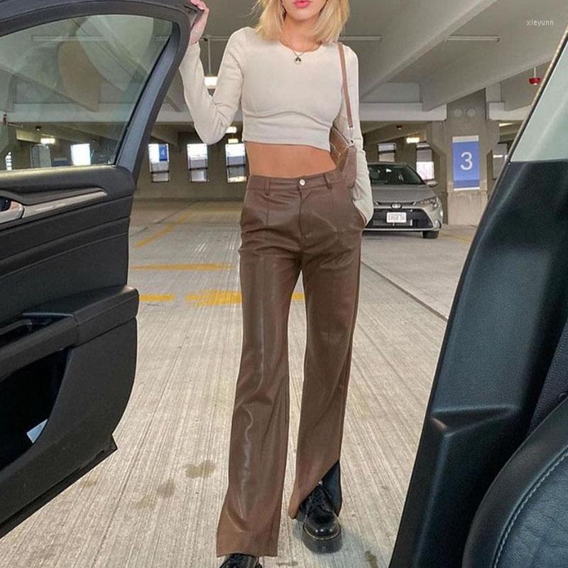 Women's Pants European American Fashion Sexy Leather Women Casual Mid-Waist PU Female Office-lady Y2k Pantalones Mujer 23589, Browm
Women's Pants European American Fashion Sexy Leather Women Casual Mid-Waist PU Female Office-lady Y2k Pantalones Mujer 23589, Browm