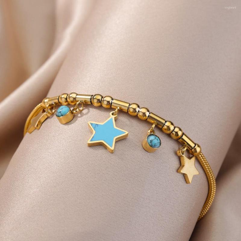 Charm Bracelets Vintage Star Pendant For Women Stainless Steel Gold Plated Stone Chain Bracelet Party Jewelry Gift 2023
Charm Bracelets Vintage Star Pendant For Women Stainless Steel Gold Plated Stone Chain Bracelet Party Jewelry Gift 2023