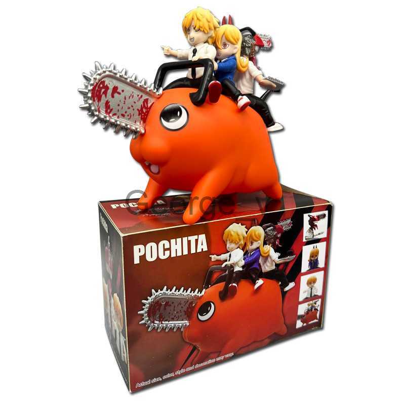 Minifig 20cm Chainsaw Man Pochita Figure PVC Statue Chainsawman Denji Power Anime Figures Cute Action Figurine Model Decoration Toy Gift J230629
