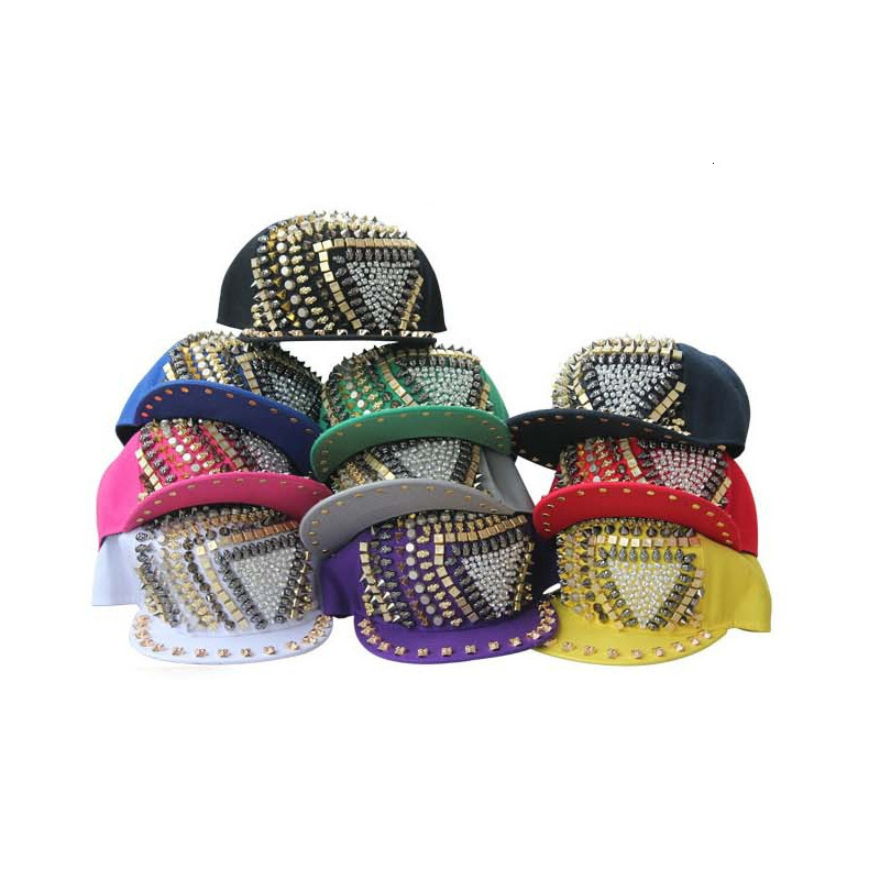 Ball Caps GBCNYIER Hedgehog Punk Hiphop Unisex Hat Gold Spikes Spiky Studded Cap Top Street Dancing show Cool 230628