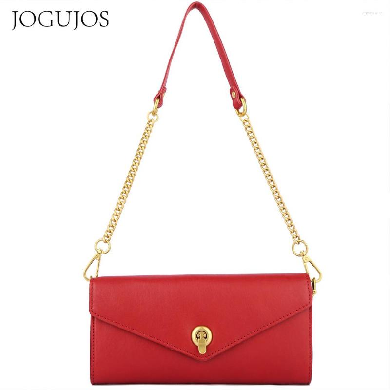 Evening Bags JOGUJOS Real Leather Women Chain Shoulder Bag Trending Cow Purses And Handbag Clutch High Quality Bolsa Feminina, Black
Evening Bags JOGUJOS Real Leather Women Chain Shoulder Bag Trending Cow Purses And Handbag Clutch High Quality Bolsa Feminina, Black
