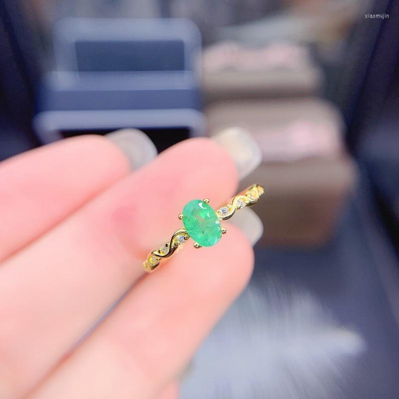 Cluster Rings Gemicro Jewellery Pure Natural Simple And Elegant Emerald Ring With 925 Sterling Silver Gold Plated As Women Party Wear Gift 
Cluster Rings Gemicro Jewellery Pure Natural Simple And Elegant Emerald Ring With 925 Sterling Silver Gold Plated As Women Party Wear Gift