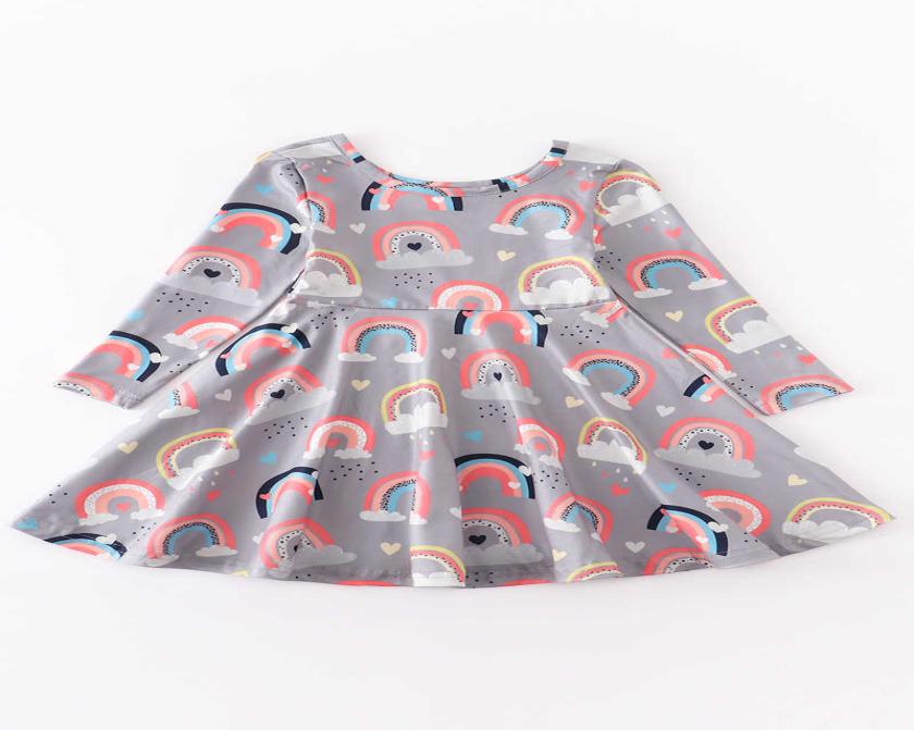 Girlymax Baby Girls Chlidren Kids Clothing Milk Silk Rainbow Twirl Dress Knee Length Long Sleeve Q07166817282, Multi-color
Girlymax Baby Girls Chlidren Kids Clothing Milk Silk Rainbow Twirl Dress Knee Length Long Sleeve Q07166817282, Multi-color