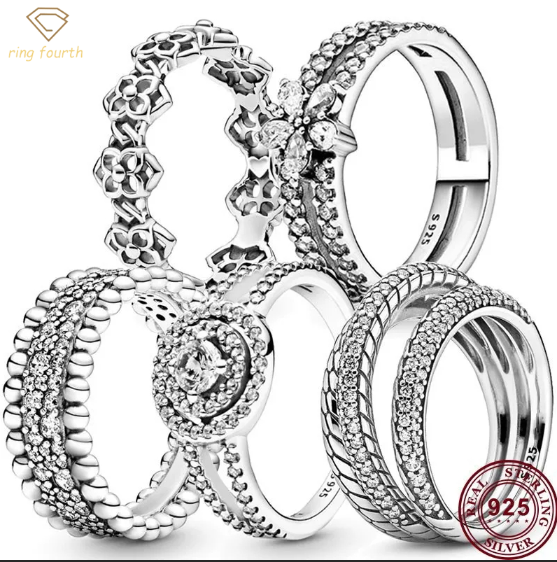 925 Silver Women Fit Pandora Rings Original Heart Crown Fashion Ring Three Ring Interlaced Snake Pattern Snowflake
925 Silver Women Fit Pandora Rings Original Heart Crown Fashion Ring Three Ring Interlaced Snake Pattern Snowflake
