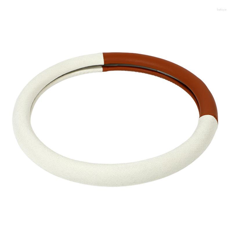 Steering Wheel Covers Cover Leather Vintage White And Brown Patchwork Car For Men Girls Women
Steering Wheel Covers Cover Leather Vintage White And Brown Patchwork Car For Men Girls Women