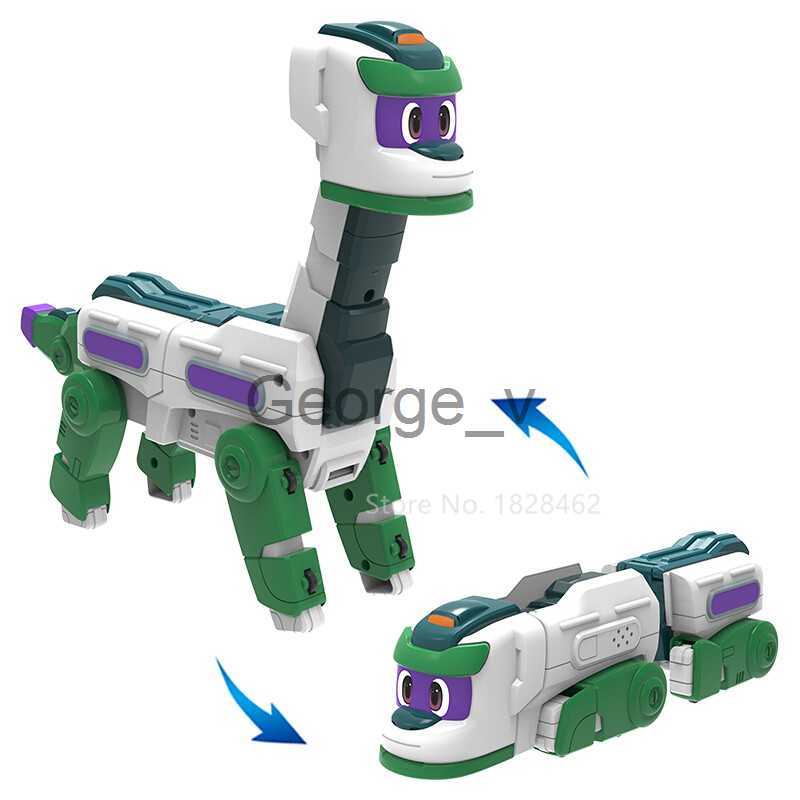 Minifig New Season ABS Big Gogo Dino Deformation CarDinosaur with Sound Action Figures Transformation Dinosaur Toys for Kids J230629