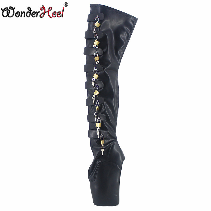Boots Wonderheel Locked zipper high heel 7" Matt leather ballet thigh boots sexy buckle straps lock padlocks over knee 230628, Leopard matte
Boots Wonderheel Locked zipper high heel 7" Matt leather ballet thigh boots sexy buckle straps lock padlocks over knee 230628, Leopard matte