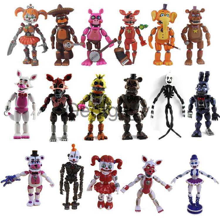 Minifig 56pcs At Five Nights Security Breach Series Pvc Action Figures Bonnie Foxy FNAF Toy Fazbear Bear Doll Model Toys For Kids Gifts J230629