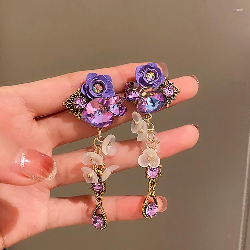 Dangle Earrings Fashion Fine 14K Real Gold Heart Crystal Purple Flower Drop For Women Jewelry Zirconia S925 Silver Needle Party
Dangle Earrings Fashion Fine 14K Real Gold Heart Crystal Purple Flower Drop For Women Jewelry Zirconia S925 Silver Needle Party