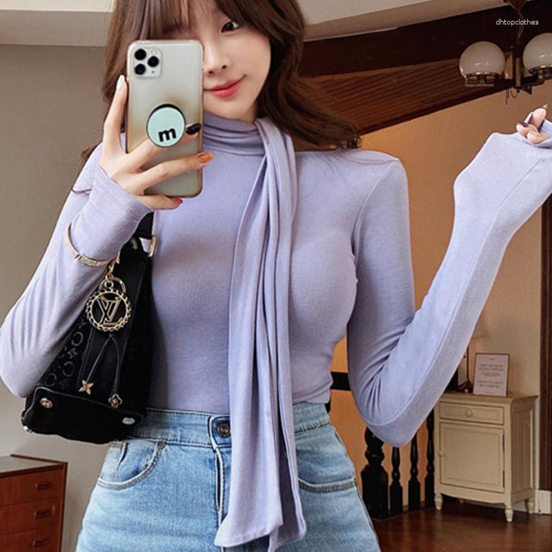 Women's T Shirts Korejepo Purple Bottom Shirt Korean Autumn 2023 High Neck Scarf Lace Up Blouse Street Long Sleeve Slim Fit Top Women, Black
Women's T Shirts Korejepo Purple Bottom Shirt Korean Autumn 2023 High Neck Scarf Lace Up Blouse Street Long Sleeve Slim Fit Top Women, Black
