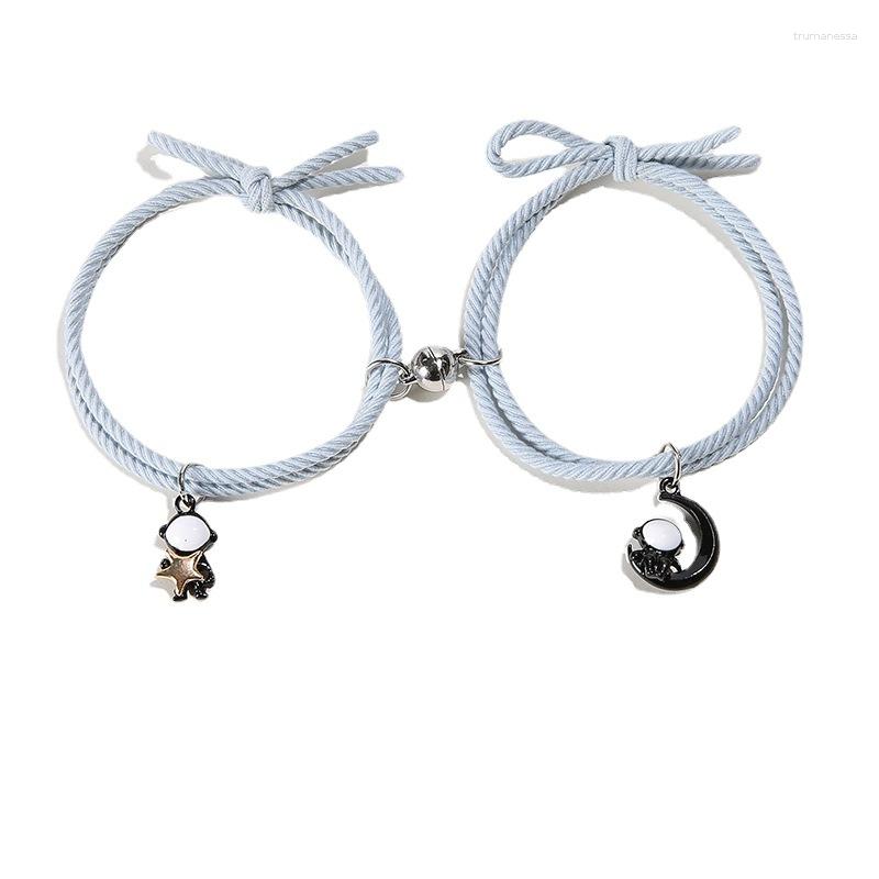 Charm Bracelets 2pcs/set Lovely Astronaut With Moon Robots Pendant To Attract Each Other's Bracelet Lover Gift
Charm Bracelets 2pcs/set Lovely Astronaut With Moon Robots Pendant To Attract Each Other's Bracelet Lover Gift