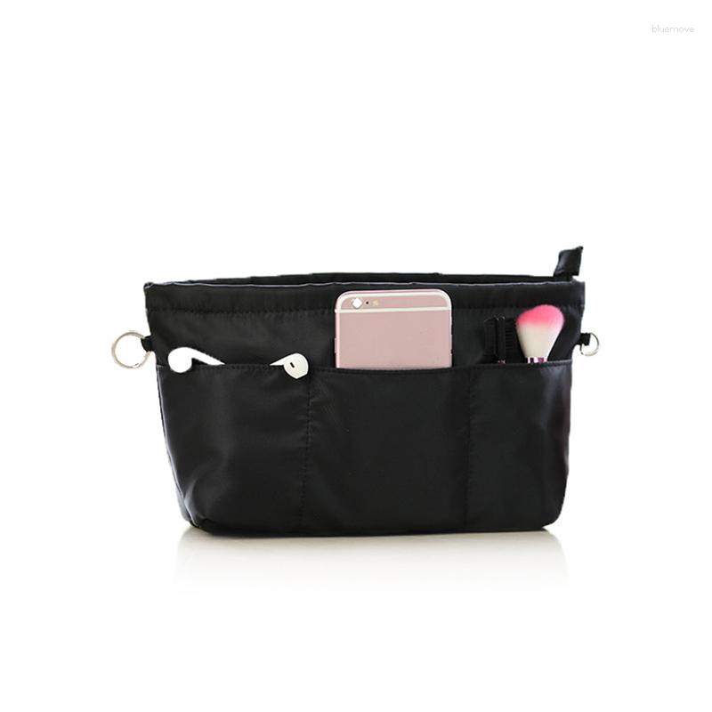 Cosmetic Bags Women Solid Color Drawstring Handbag Purse Insert Organizer Nylon Bag Portable Finishing