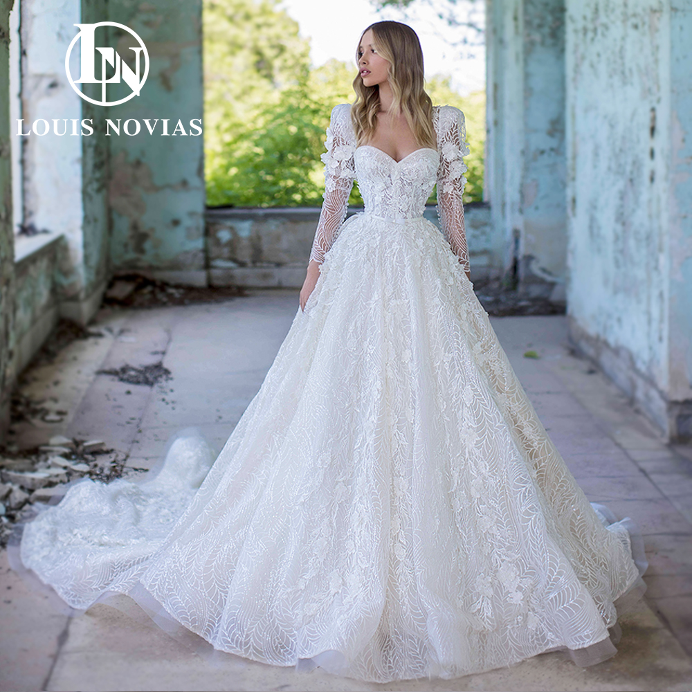 A-Line Long Sleeves Wedding Dress 2023 Sweetheart Beading Appliques Court Train Lace Dress for Bride Vestidos De Novia, White
A-Line Long Sleeves Wedding Dress 2023 Sweetheart Beading Appliques Court Train Lace Dress for Bride Vestidos De Novia, White