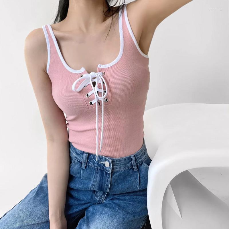 Women' Tanks Summer Square Neck Tight Cotton Slim Fit With Strap Women Lace Up Front Contrast Tank Top V108, Black
Women' Tanks Summer Square Neck Tight Cotton Slim Fit With Strap Women Lace Up Front Contrast Tank Top V108, Black