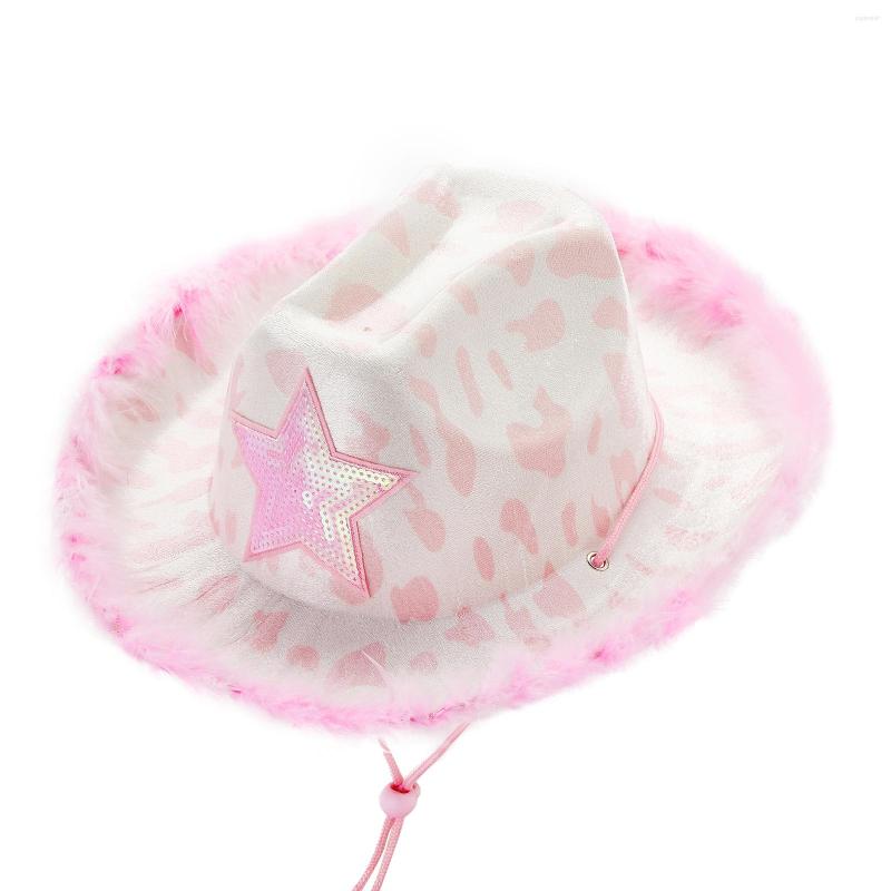 Berets Hirigin Women Cowboy Hat Soft Wide Brim Sequined Star Feather Cowgirl Western For Club Party, Pink
Berets Hirigin Women Cowboy Hat Soft Wide Brim Sequined Star Feather Cowgirl Western For Club Party, Pink