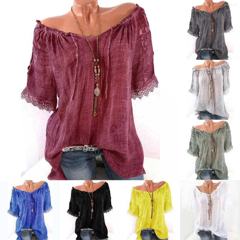 Women's T Shirts Women's Solid Color Tie Neck Cuffs Lace Panel One Blouse For Women With Button Up Blouses, Grey
Women's T Shirts Women's Solid Color Tie Neck Cuffs Lace Panel One Blouse For Women With Button Up Blouses, Grey