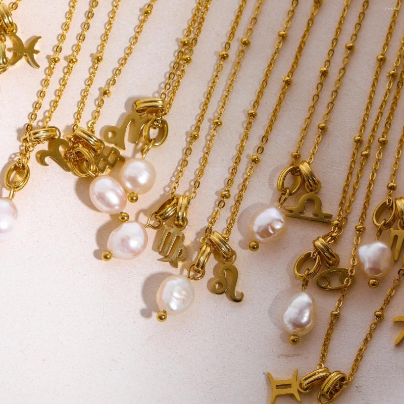 Pendant Necklaces Classics 12 Constellations Symbols Necklace Stainless Steel Simulated Pearl Choker For Women Minimalist Vintage Jewelry
Pendant Necklaces Classics 12 Constellations Symbols Necklace Stainless Steel Simulated Pearl Choker For Women Minimalist Vintage Jewelry
