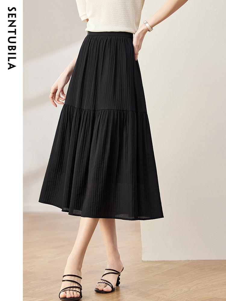 Skirts Sentubila Black Skirt For Women 2023 Summer Fashion A-Line Elegant Fomal Midi Office Lady Korean Female Clothing
Skirts Sentubila Black Skirt For Women 2023 Summer Fashion A-Line Elegant Fomal Midi Office Lady Korean Female Clothing