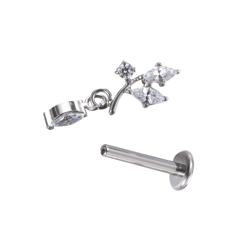 Navel Bell Button Rings 16G High Polish ASTM 36 Leaf Shape Dangle Labret Stud Daith Earring Cartilage Helix Piercing Jewelry 230628