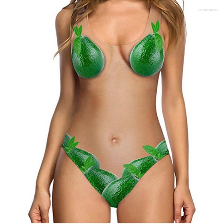 Women's Swimwear Funny Borat Printed One Piece Swimsuit Women Sexy Chest Hair Bathing Suit Summer Joke Bather Novelty Beachwear