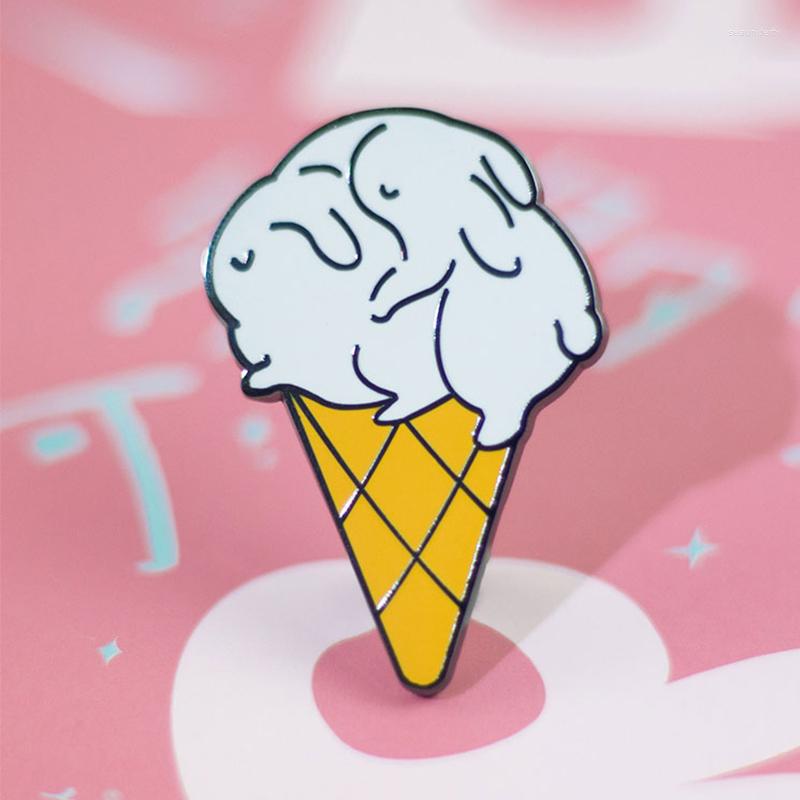 Brooches Cream Little White Brooch Cute Funny Badge Personality Connotation Men & Women Enamel Pin
Brooches Cream Little White Brooch Cute Funny Badge Personality Connotation Men & Women Enamel Pin