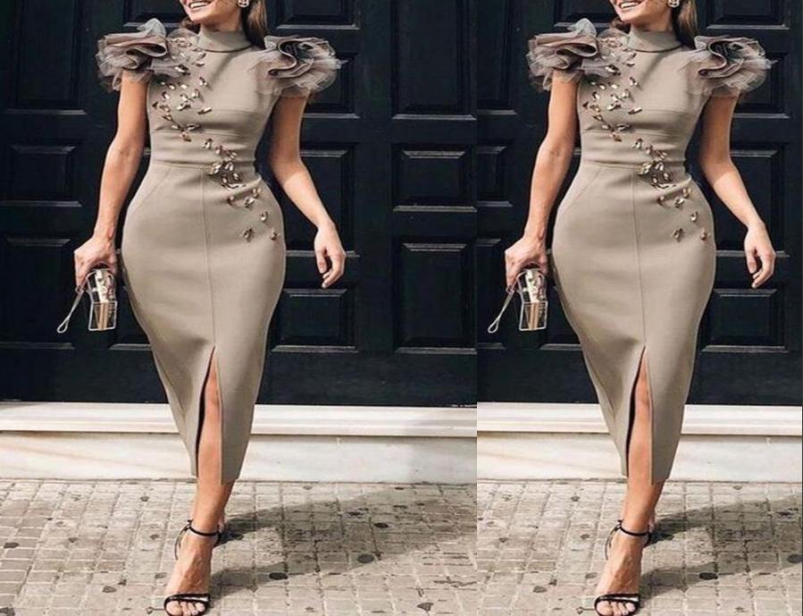 2022 Short Prom Dresses Sexy High Neck Crystal Beads Arabic Front Split Zipper Back Formal Party Dress Evening Gowns Sheath Tea Le2023505, Brown
2022 Short Prom Dresses Sexy High Neck Crystal Beads Arabic Front Split Zipper Back Formal Party Dress Evening Gowns Sheath Tea Le2023505, Brown