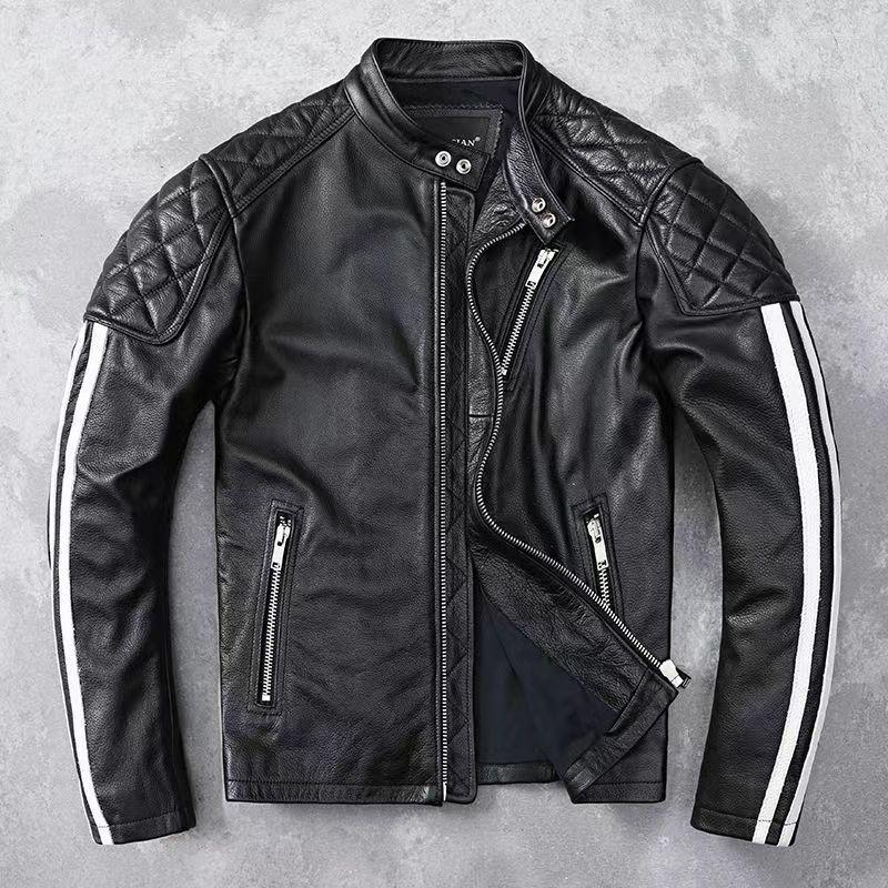Men's jacket designer autumn fashion leather jacket outdoor motorcycle style zipper pocket design long sleeve motorcycle coat classic style hands