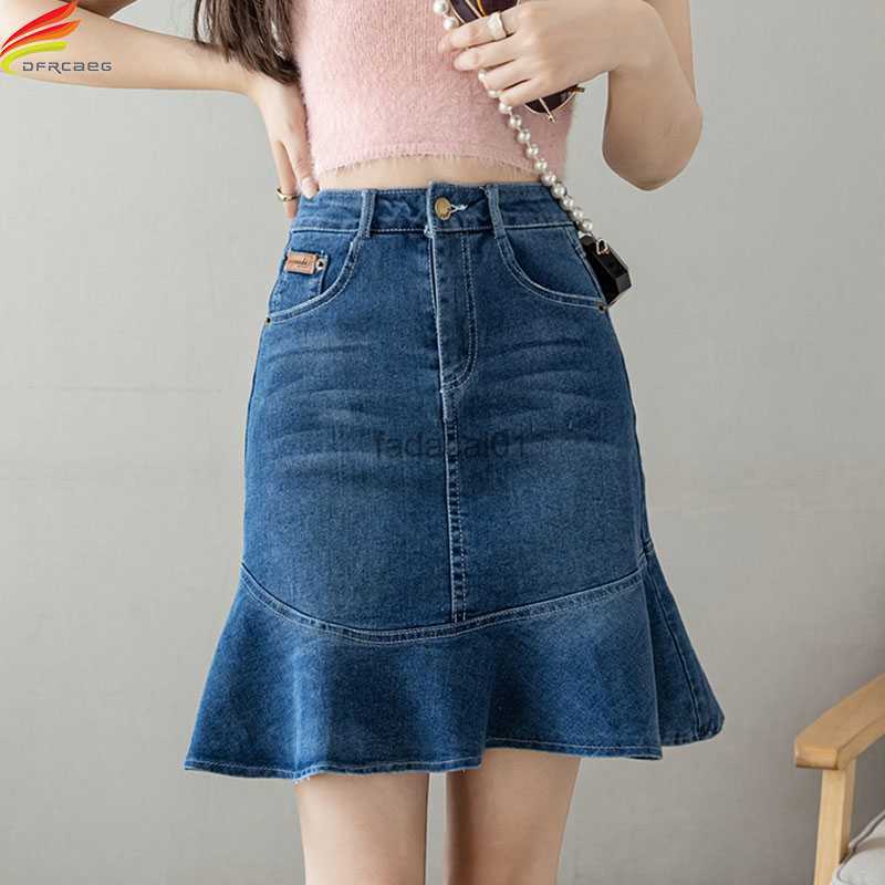 DFRCAEG 2023 Summer Denim Skirt For Women High Waist Midi Length Mermaid Blue Jeans Skirts Korean Casual Plus Size Jupe Femme L230621
DFRCAEG 2023 Summer Denim Skirt For Women High Waist Midi Length Mermaid Blue Jeans Skirts Korean Casual Plus Size Jupe Femme L230621