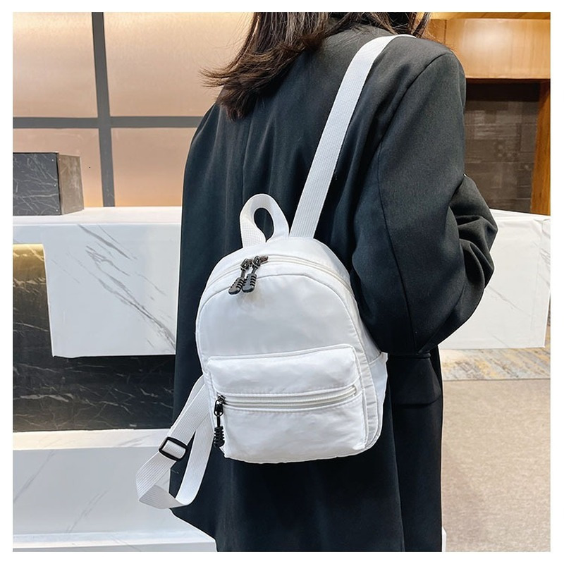 School Bags Mini Women Backpacks Trend Nylon Female Bag Small White Rucksack for Teen Girls Student Casual Backpack 230629