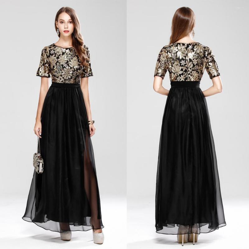 Party Dresses B0086 Embroidery Long Sequin&Chiffon Black Prom Formal Ball Gown Women High Slit Maxi Short Sleeves A-Line
Party Dresses B0086 Embroidery Long Sequin&Chiffon Black Prom Formal Ball Gown Women High Slit Maxi Short Sleeves A-Line