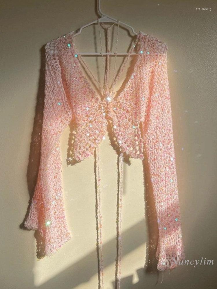 Women' Knits Summer Sequined Knitted Cardigan Women Beautiful High-End Pink Shawl Shirt Streetwear Long Sleeve V Neck Casual All-Matching
Women' Knits Summer Sequined Knitted Cardigan Women Beautiful High-End Pink Shawl Shirt Streetwear Long Sleeve V Neck Casual All-Matching