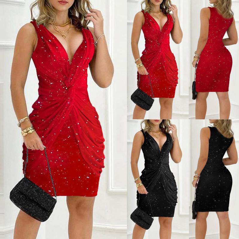 Casual Dresses Dress Women Party Skin-Friendly Slim Fit Solid Color Bag Buttock Deep V Neck Sexy Woman 2023 Simple Vestidos, Black
Casual Dresses Dress Women Party Skin-Friendly Slim Fit Solid Color Bag Buttock Deep V Neck Sexy Woman 2023 Simple Vestidos, Black