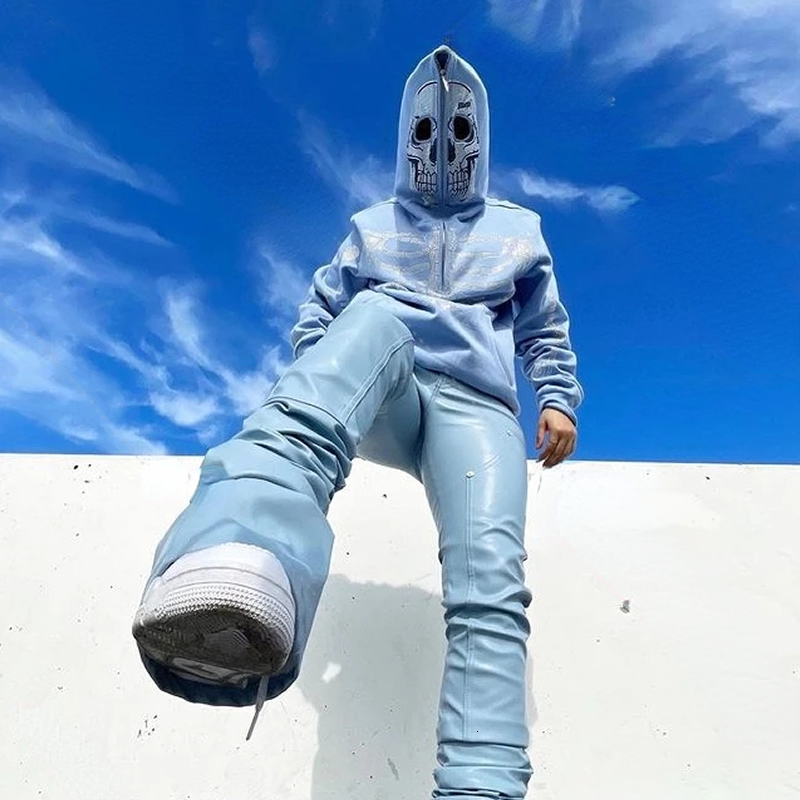Men's Hoodies Sweatshirts Skeleton s Off White Full Zip Hoodie Men Women Tops Y2k Long Sleeve Streetwear Oversized 230630