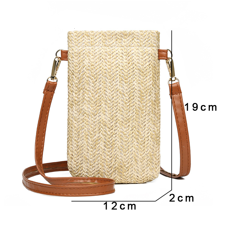 Free Shipping Designer Bag Evening Bags Fashion Women Straw Ladies Crossbody Messenger Bag Summer Bohemia Beach Rattan Shoulder Small Solid Mobile Pho