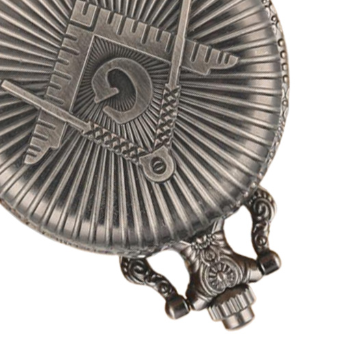 Big G masonry Masonic Pattern Pocket Watch Antique Vine Silver Gray Quartz Clock Pendant Necklace Chain Gifts