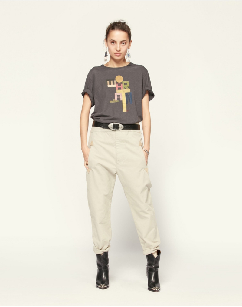 Isabel Marant Designer Pullover 21ss summer new European and American women's I M alphanumerical printed bamboo short sleeve T-shirt four colors into, White
Isabel Marant Designer Pullover 21ss summer new European and American women's I M alphanumerical printed bamboo short sleeve T-shirt four colors into, White