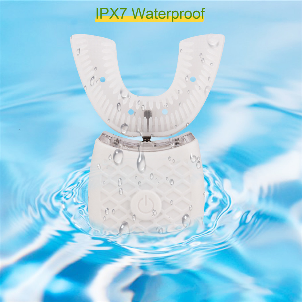 Toothbrush CkeyiN U Shape Electric Toothbrush Automatic Ultrasonic Toothbrush Blue Light Silicone Tooth Brush Oral Care Teeth Cleaning 230629