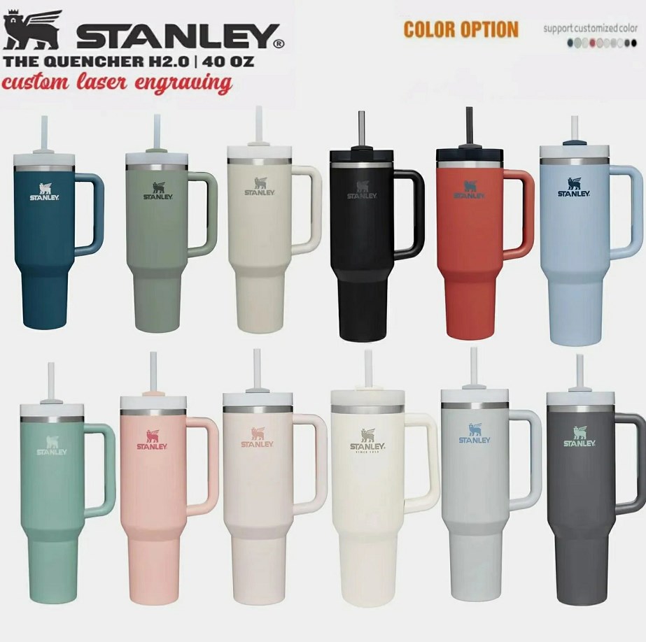 Stanley Quencher H2.0 40oz Stainless Steel Tumbler Cups with Logo Handle Lid And Straw Car Mugs Big Capacity Cup Vacuum Insulated Drinking Water Bottles
Stanley Quencher H2.0 40oz Stainless Steel Tumbler Cups with Logo Handle Lid And Straw Car Mugs Big Capacity Cup Vacuum Insulated Drinking Water Bottles