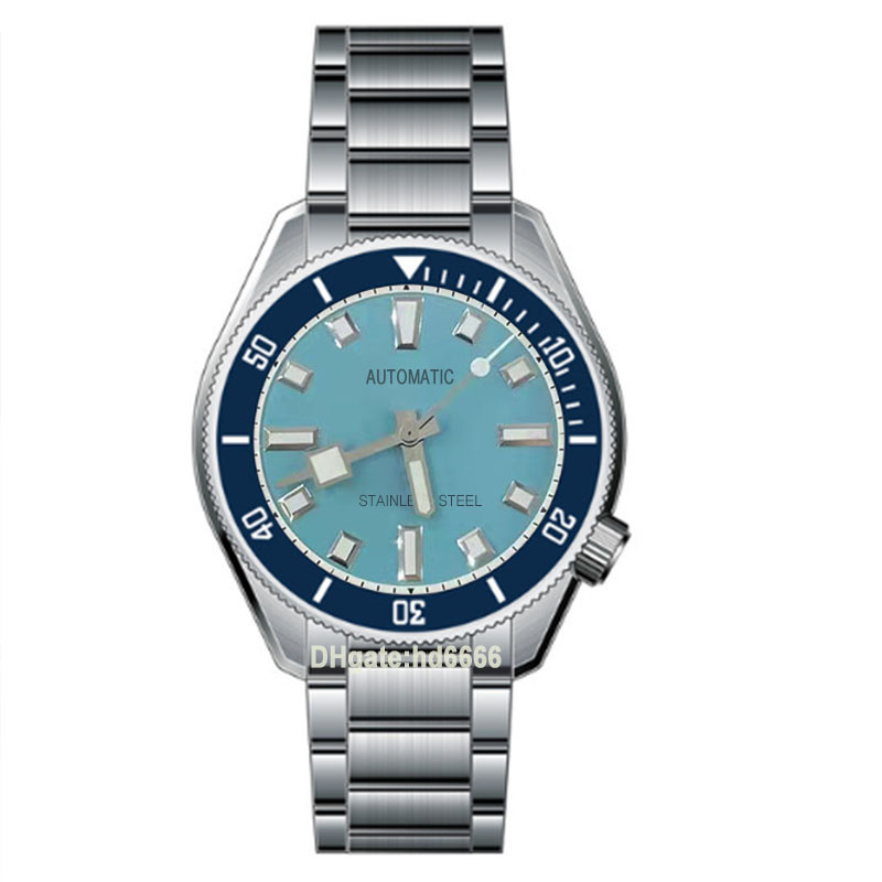 New Designer Mens Watch 1884 Automatic Mechanical Movement Watches Light Blue Dial 46MM Stainless Steel Sports Rubber Folding Buckle Wristwatch Montre de luxe