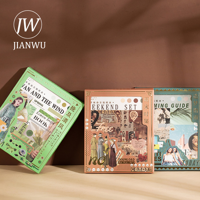 Adhesive Stickers JIANWU 50 Pcs Cute Hand Account Journal Sticker Book Creative Pattern DIY Scrapbooking Collage Diary Kawaii Stationery 230630q