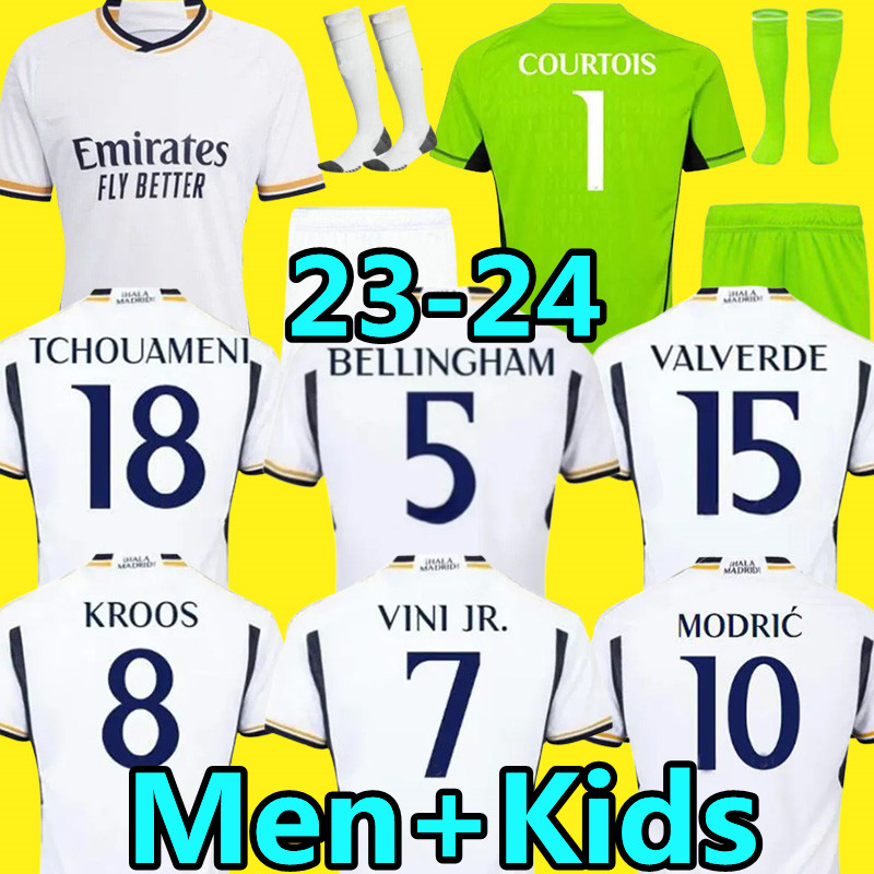 23 24 BELLINGHAM VINI JR soccer jerseys Real Madrids goalkeeper Courtois Valverde MODRIC Tchouameni CAMAVINGA 2023 football shirt men kids kits Camiseta De Futbol, 23-24 gk kids
23 24 BELLINGHAM VINI JR soccer jerseys Real Madrids goalkeeper Courtois Valverde MODRIC Tchouameni CAMAVINGA 2023 football shirt men kids kits Camiseta De Futbol, 23-24 gk kids