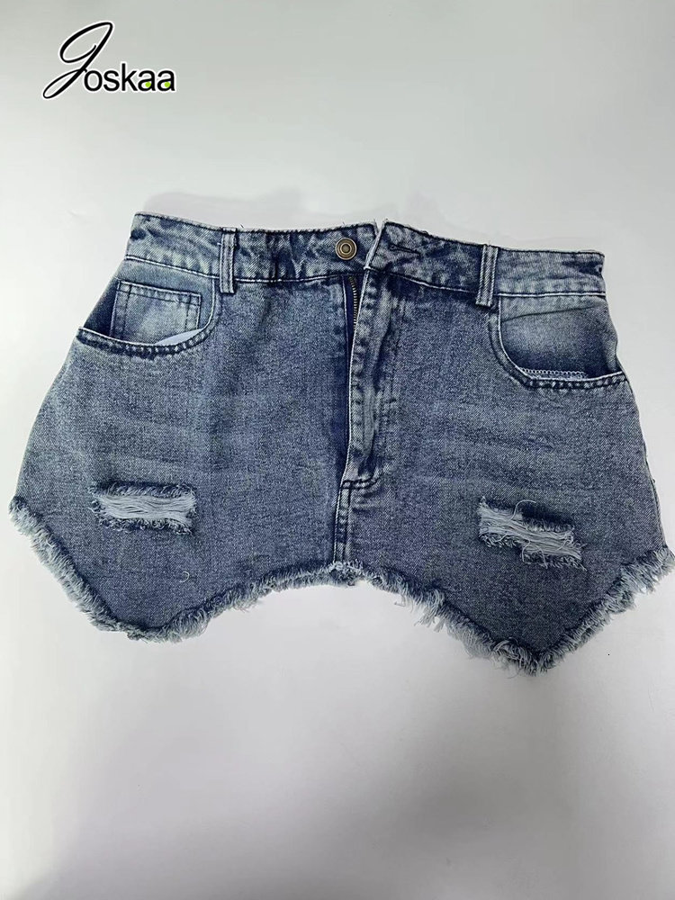 Two Piece Dress Joskaa Solid Lapel Long Sleeve Single Breasted Shirt and Irregular Denim Skirt Set Women 2023 Cute Street Outfit 230629