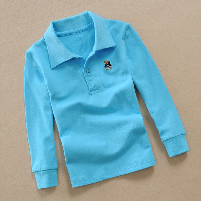 Polos Jargazol Autumn Boys Shirts Long Sleeve Polo Shirt Teenagers School Tops Little Kids Clothes Fashion Outfits Cartoon Embroidery 230629