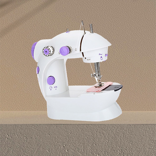 Mini Handheld Pedal Sewing Machines Dual Speed Double Thread Multifunction Electric Automatic Tread Rewind Sewing Machine