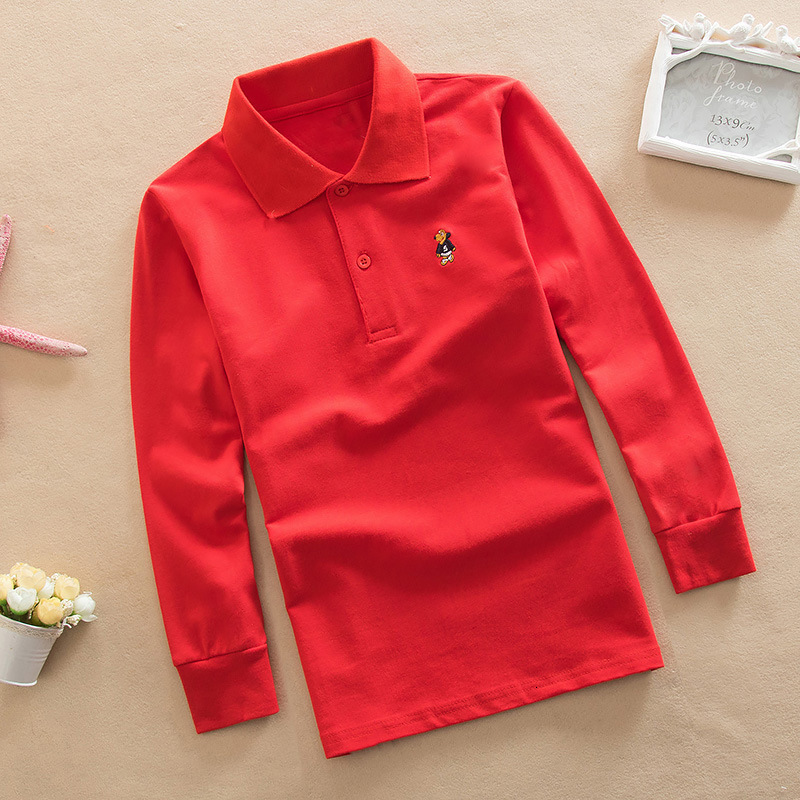 Polos Jargazol Autumn Boys Shirts Long Sleeve Polo Shirt Teenagers School Tops Little Kids Clothes Fashion Outfits Cartoon Embroidery 230629