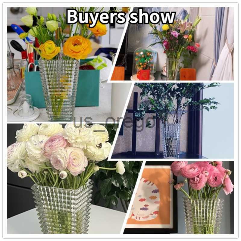 Vases Bright Glass Vase Home Decorations Bright Crystal Glass Vase Dried Flowers Desktop Decoration Decorative Utensils x0630